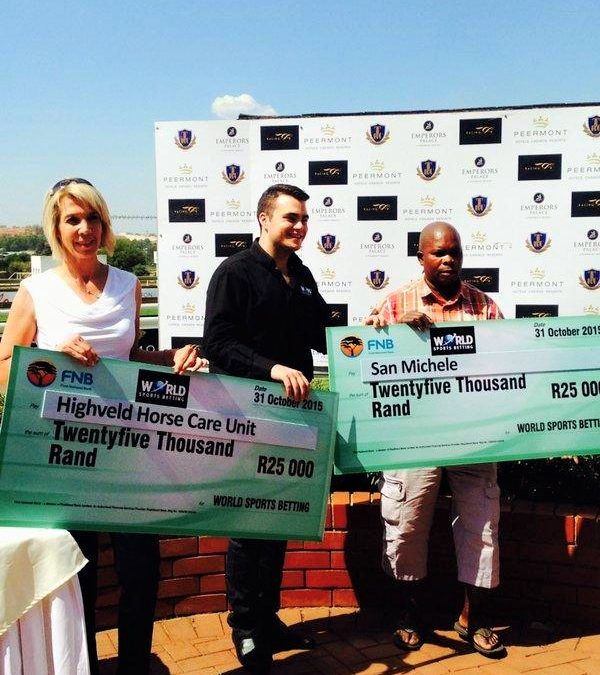 San Michele home and Horse Care Unit receives R25 000 each from World Sports Betting Nov 2015